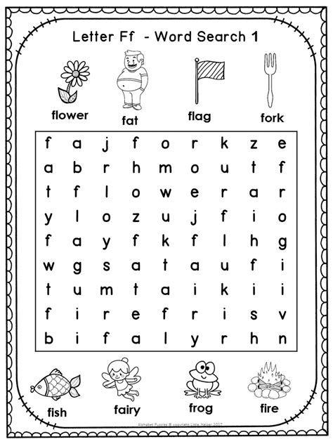 Free Alphabet Word Search Puzzles Letter F Alphabet Words Lettering