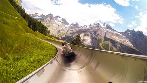 Mountain Slide In Switzerland Rodelbahn Youtube
