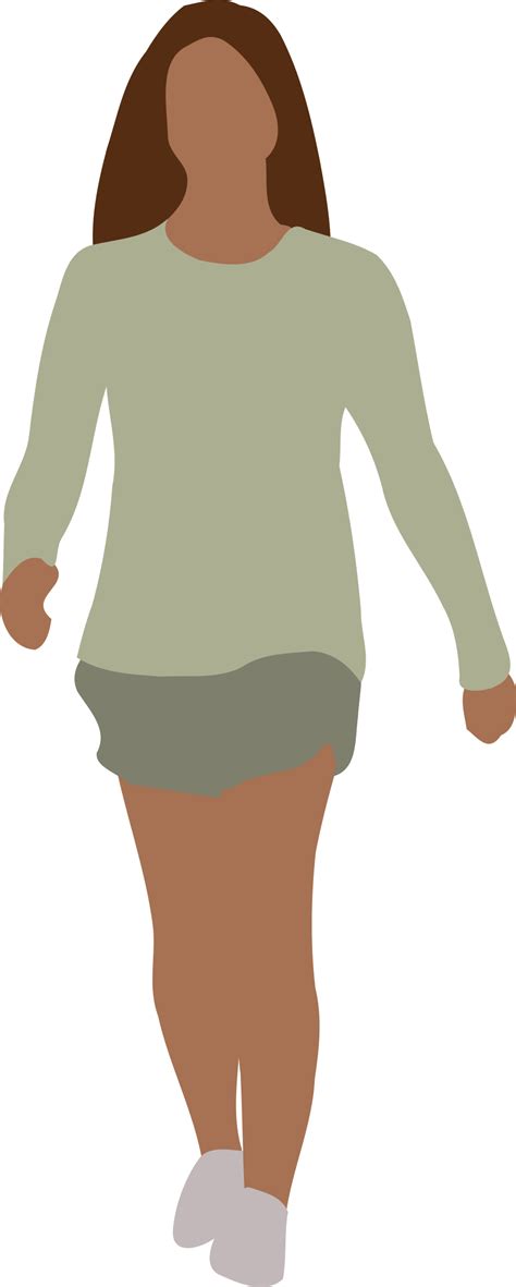 Clipart Faceless Woman Walking