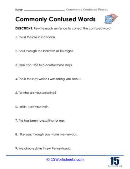 Commonly Confused Words Worksheets 15