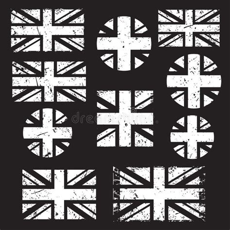 Vintage Union Jack Great Britain Grunge Flag Black And White