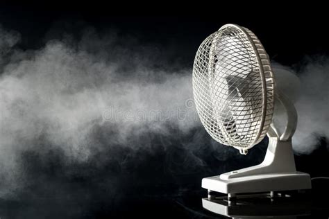 Electric Fan With Fog Blowing Through Stock Image Image Of Mist