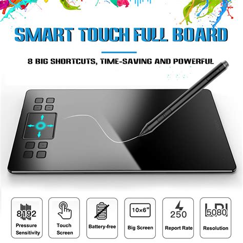 Veikk A50 10 Inch Art Digital Graphic Drawing Tablet 8192 Levels W