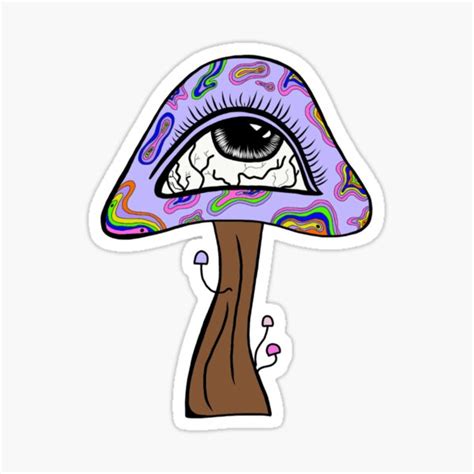 Trippy Mushroom Sticker By Kcfdesigns Redbubble