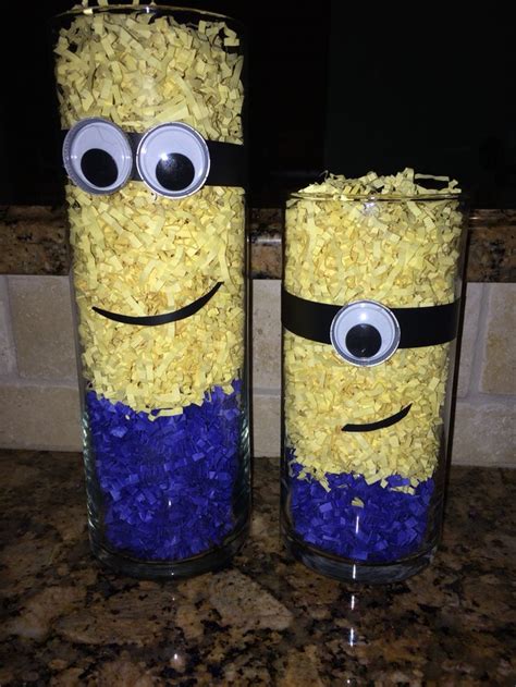 Check out our minion baby shower selection for the very best in unique or custom, handmade pieces from our party games shops. Homemade minion center piece | Minion birthday party ...