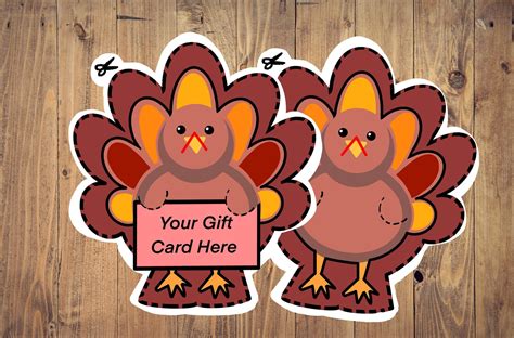 thanksgiving turkey t card holder printable t card etsy