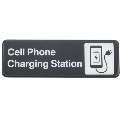 Tablecraft 394565 Cell Phone Charging Station Sign Black