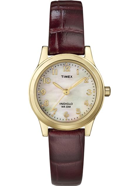 Timex Timex Womens Essex Avenue Burgundy Leather Strap Watch