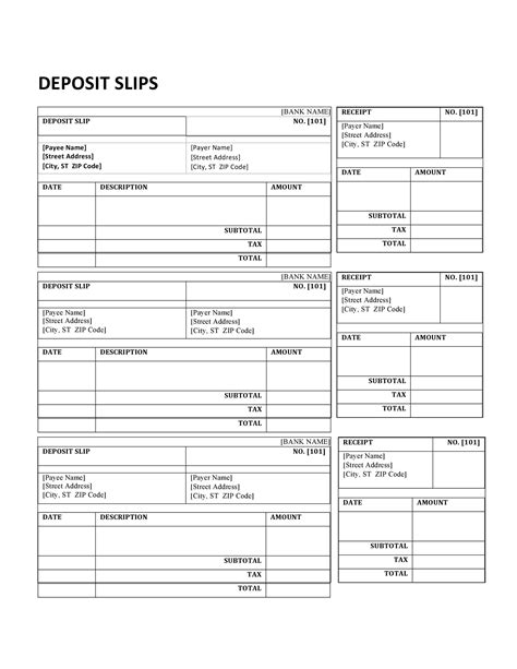 I noticed he neglected to give his account number. 37 Bank Deposit Slip Templates & Examples ᐅ TemplateLab