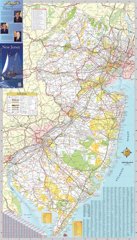 Check out information about the destination: Large detailed tourist map of New Jersey with cities and towns