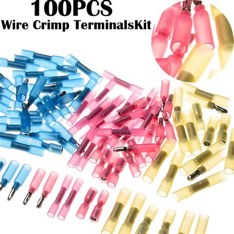 100pcs Waterproof Wire Shrinkable Bullet Connectors 3 Sizes Heat Shrink