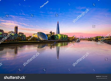 Skyline Panorama London Riverside Sunset Stock Photo 772923508