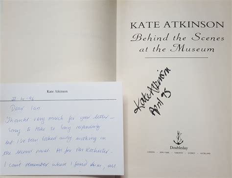 Behind The Scenes At The Museum By Atkinson Kate Signed By Author S Rothwell Dunworth Aba