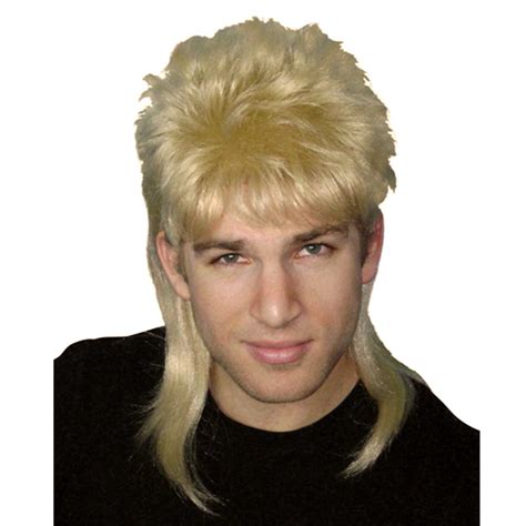 The mullet is one of the most iconic men's hairstyles of the '80s. Blonde Mullet Wig
