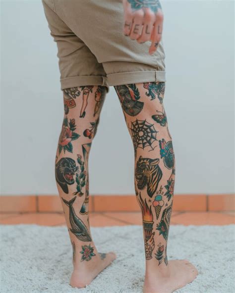 Traditional Tattoo Leg Sleeve