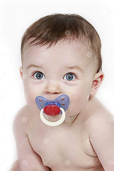 Baby With Pacifier Stock Photo Image Of Smiling Child 7366566