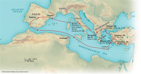 Pauls Fourth Missionary Journey Map