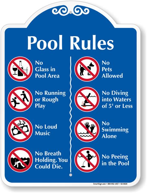 Pool Rules Signs Swimming Pool Rules Signs