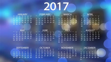 2017 Calendar Wallpapers Hd Wallpapers Id 19500
