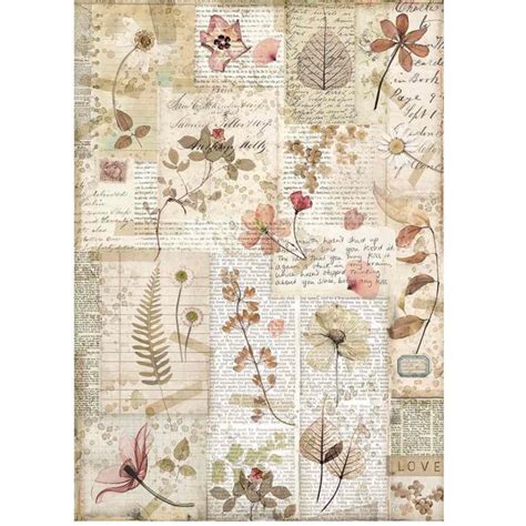 Rice paper is sold in dried sheets. Stamperia Pressed Flowers Rice Paper Decoupage A4 in 2020 ...