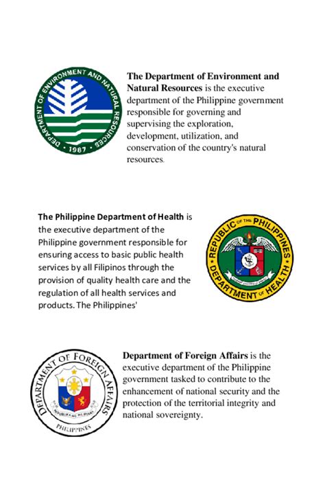 Doc Executive Departments Of The Philippines 2019 With Logo And
