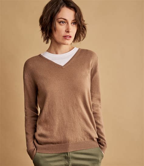 Eden Womens Cashmere And Merino V Neck Knitted Sweater Woolovers Us