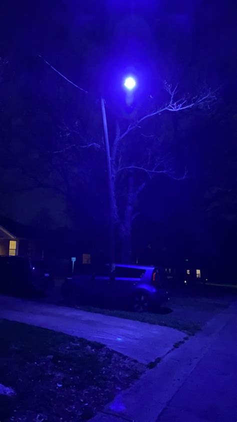Purple Streetlights Light Pollution Cloudy Nights