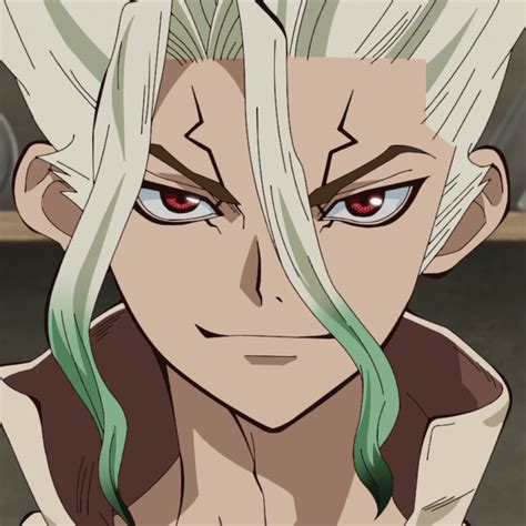 An Anime Character With Green Hair And Red Eyes Looking At The Camera
