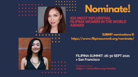 2021 Nominations Open 100 Most Influential Filipina Women In The World Award — Foundation For