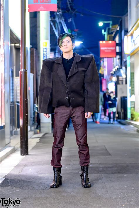 Extreme Shoulder Pads Japanese Street Style W Handmade Boxy Jacket
