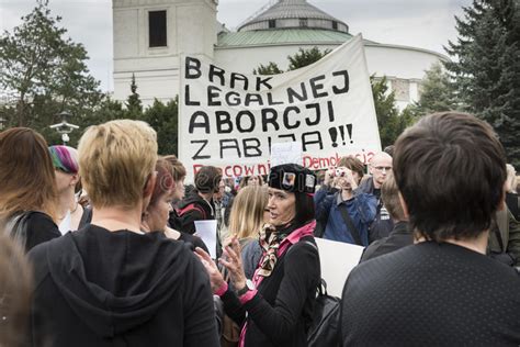 Women Black Protest In Warsaw Editorial Image Image Of Manifestation
