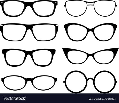 set eyeglasses royalty free vector image vectorstock