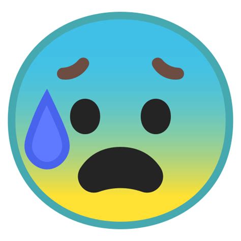 걱정 얼굴 땀 아이콘 에 Noto Emoji Smileys