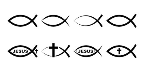 Premium Vector Set Of Jesus Fish Vector Icons Christian Symbol