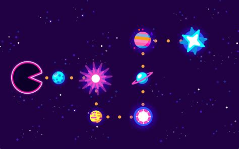 Download Wallpapers Pac Man 4k Planets Galaxy Minimal Pacman