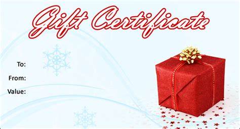 christmas gift certificate templates word  psd