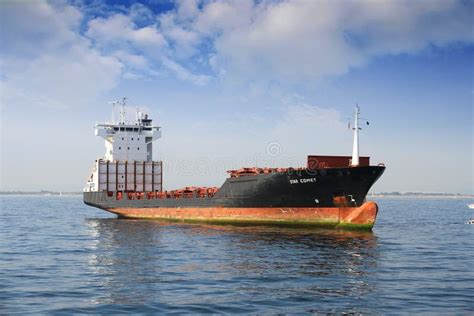 Container Ship Docked Empty Close To The Port Of Valencia Editorial