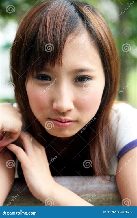 Cute Asian Girl Looking At Viewer Stock Image Image Of Beauty Hair 9176185