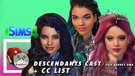 Sims 4 Cas Descendantss Cast Evie Uma And Audrey 😈 Satisfying
