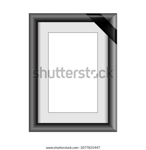 Photo Frame Black Ribbon Funeral Photo Stock Vector Royalty Free