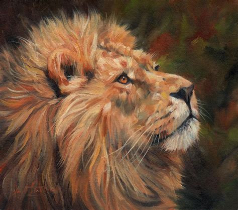 Lion Painting By David Stribbling Pixels