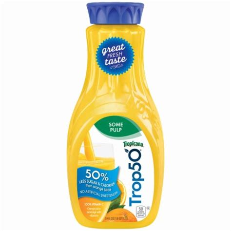 Tropicana Trop50 Orange Juice With Some Pulp 59 Fl Oz Fred Meyer