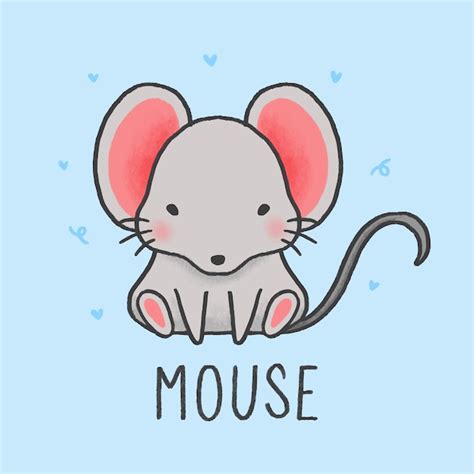 Premium Vector Cute Mouse Cartoon Hand Drawn Style