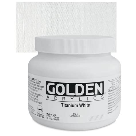 Golden Heavy Body Artist Acrylics Titanium White 32 Oz Jar Blick