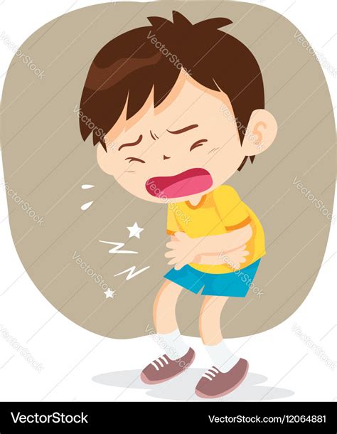 Boy Have Stomach Ache Royalty Free Vector Image