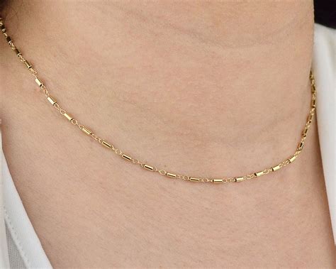 Thin Gold Chain Necklace Gold Filled Jewelry