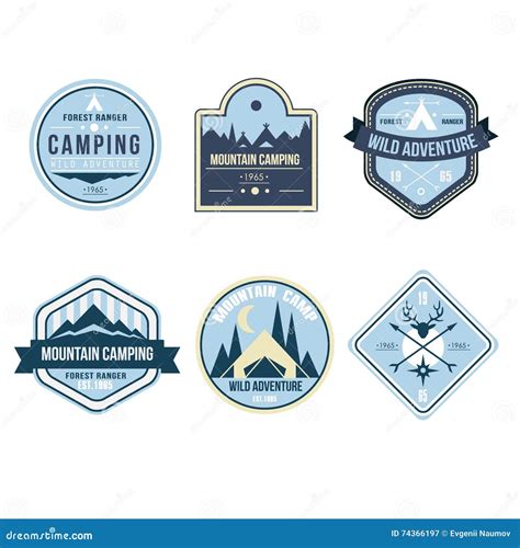vintage outdoor camp badges and logo emblems stock illustration illustration of graphic