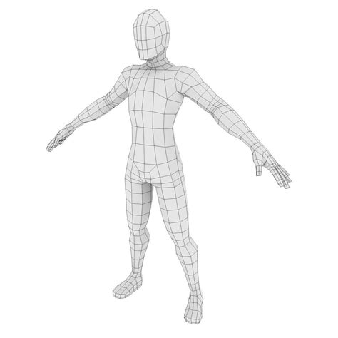 3d Model Low Poly Male Base Mesh Cgtrader
