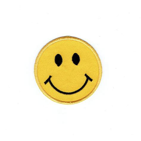 Small Smiley Face Emoji Yellow Emotion Iron On Applique