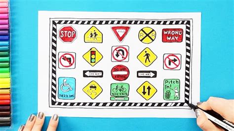 Kids Easy Traffic Signal Drawing Pictures Kagutaba